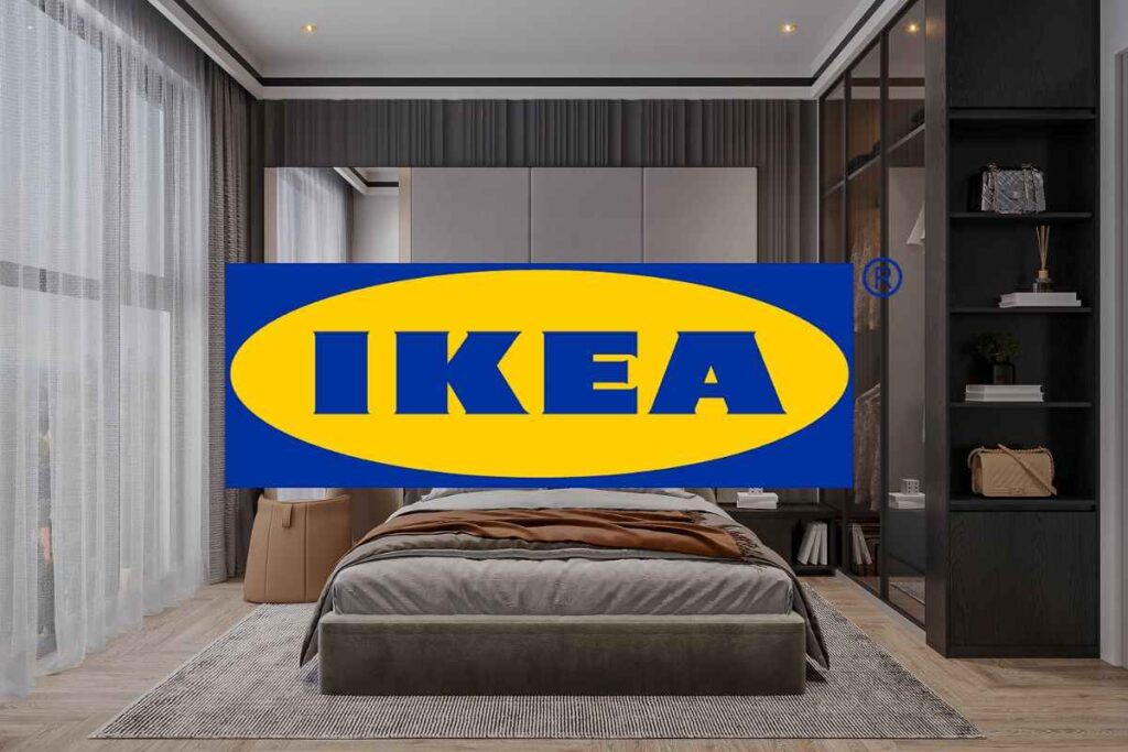 camera da letto e logo ikea